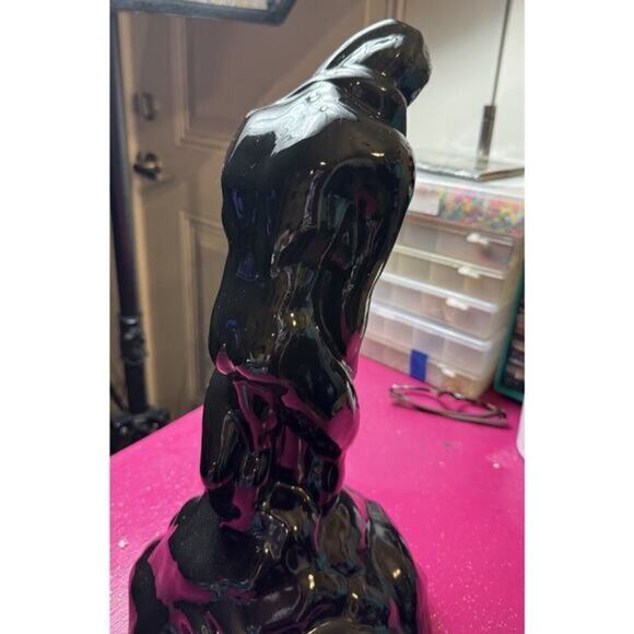 1960s Vintage Mid Century Modern “The Lovers” Ceramic Statue In Black LARGE 16in - Picture 7 of 16